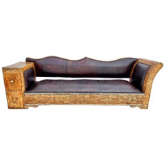 Rare and Unique Moroccan Leather Sofa or Bench