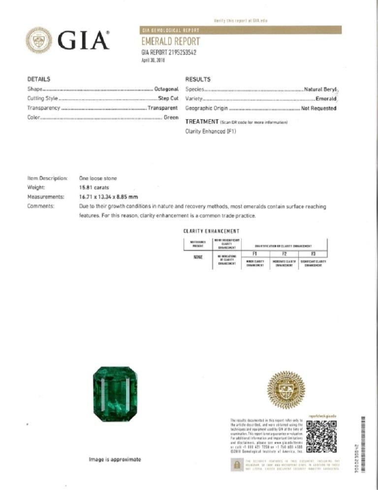 Modern Rare And Unique Zambian Emerald And Diamond Ring For Sale