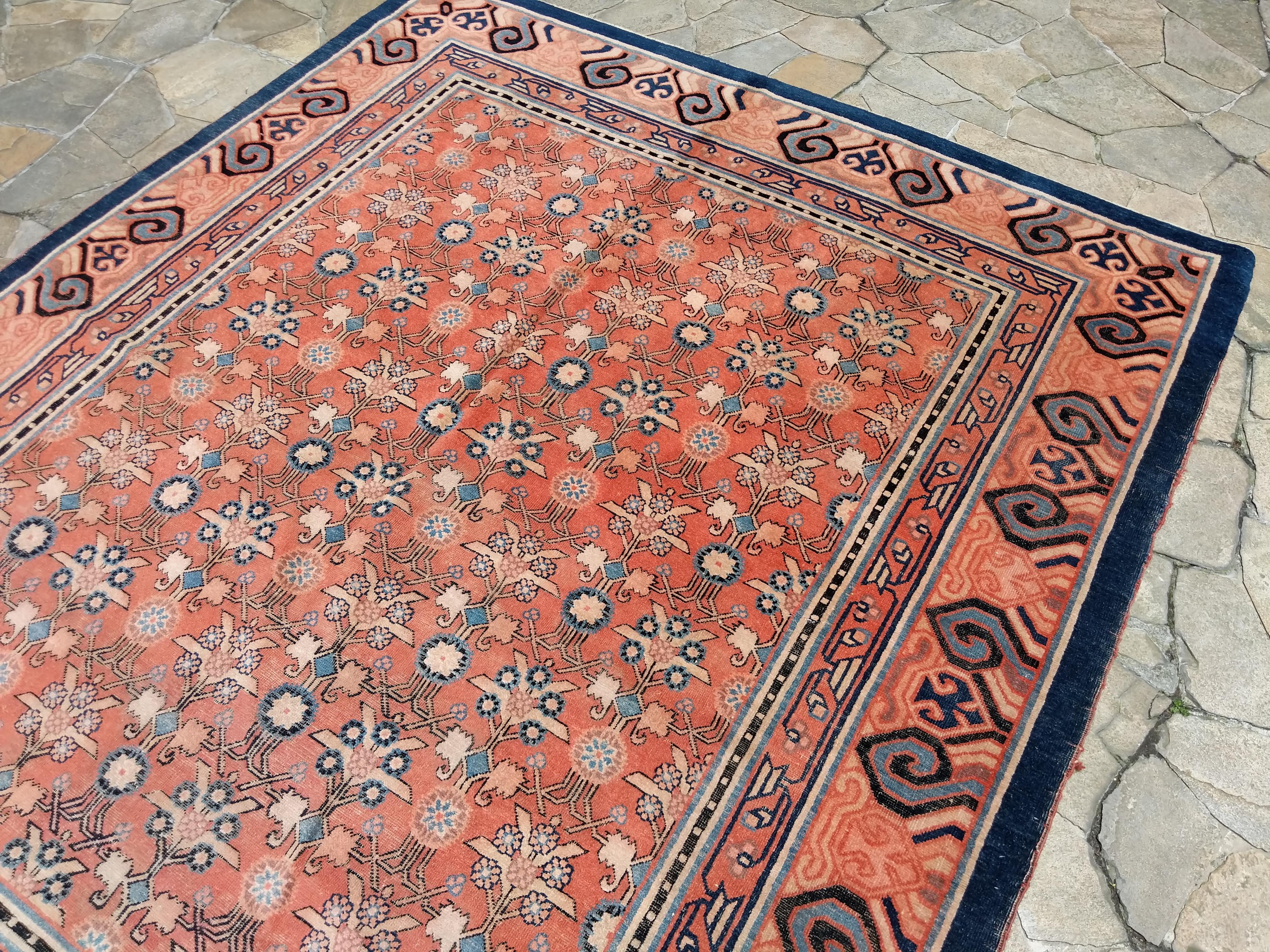 Rare and Unusual Antique Kashgar Rug with Mughal Pattern For Sale 3