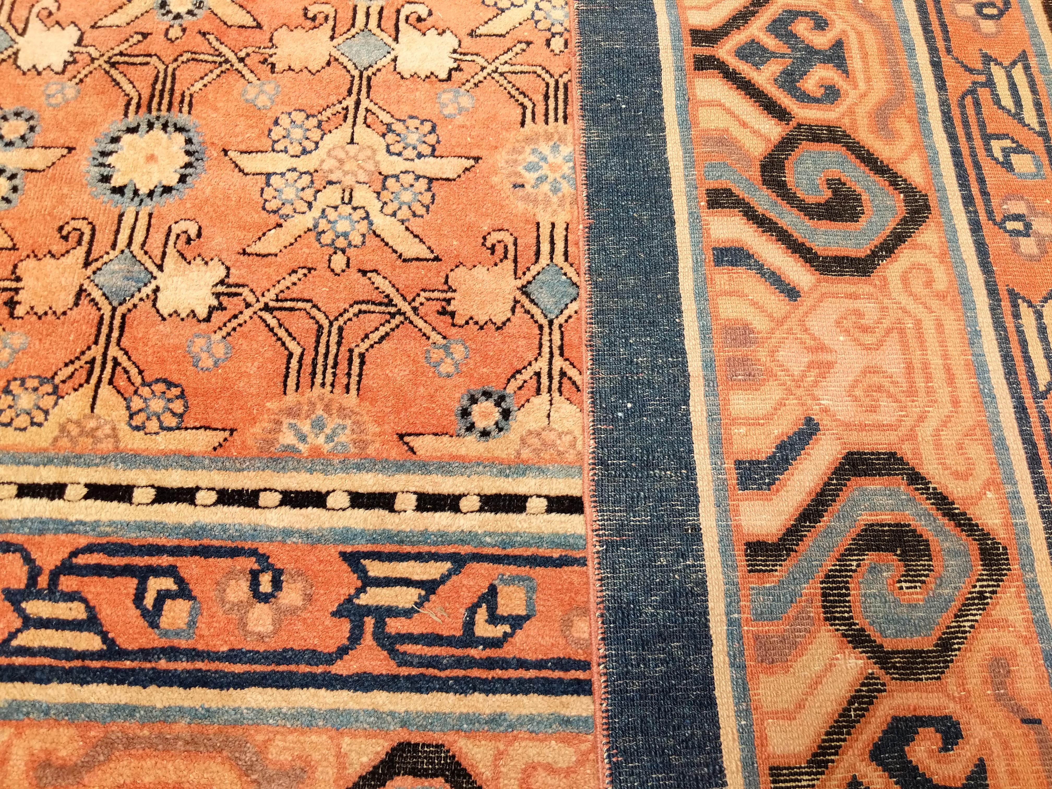 Rare and Unusual Antique Kashgar Rug with Mughal Pattern For Sale 5