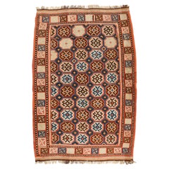 Rare et inhabituel tapis Kilim Khotan ancien