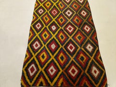 Raro e insolito tappeto geometrico antico uzbeko Julkhyr