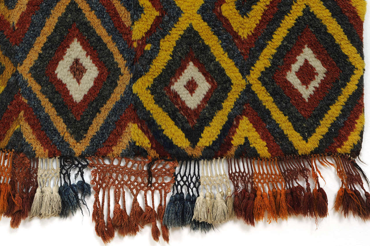 Ouzbek Rare et inhabituel tapis ancien ouzbek géométrique Julkhyr en vente