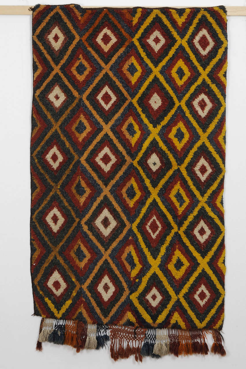 20ième siècle Rare et inhabituel tapis ancien ouzbek géométrique Julkhyr en vente