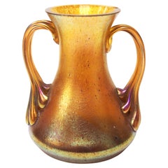 Raro e insolito Loetz di Boemia  Vaso in vetro di Candia Silberiris con manico, 1899 ca.