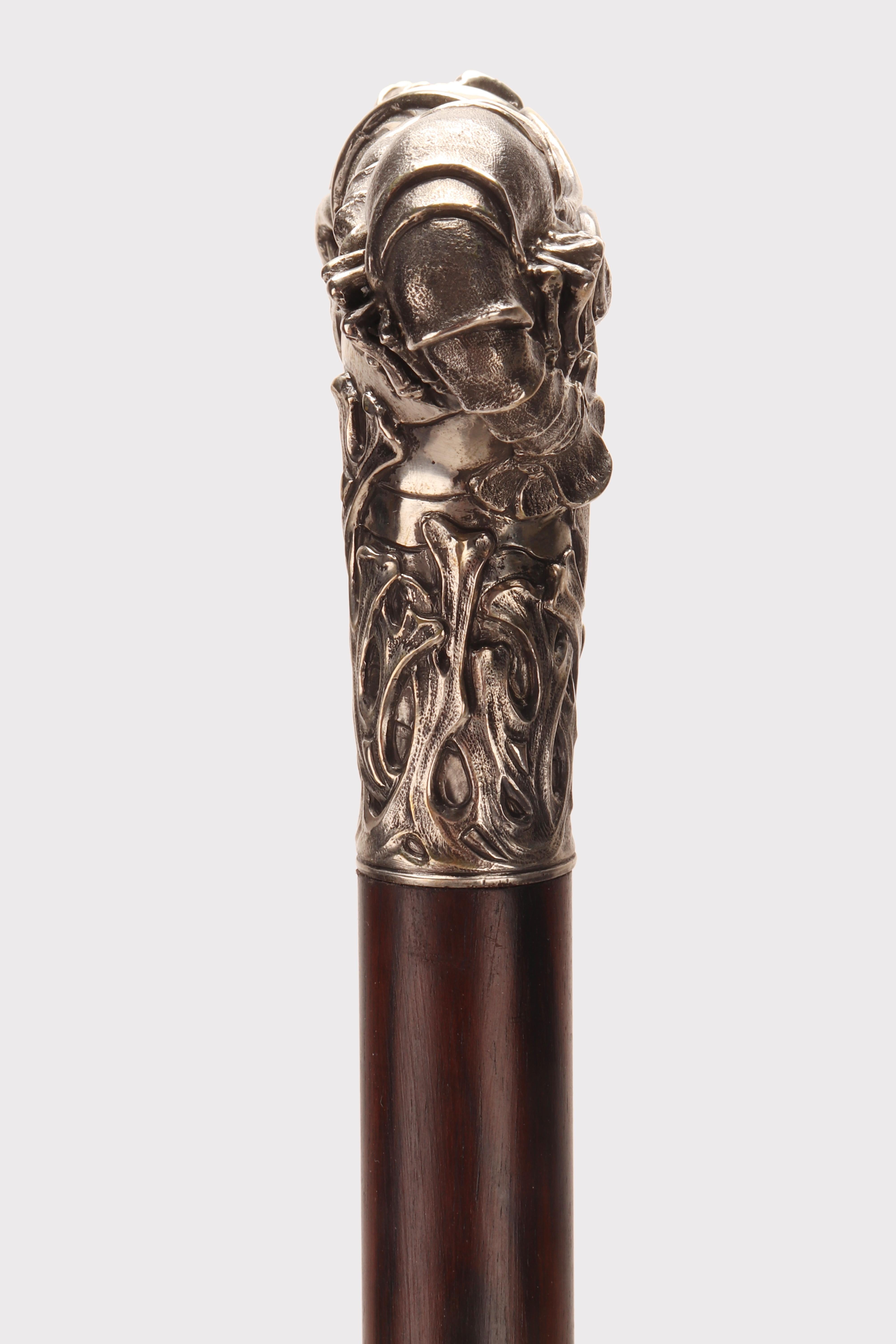Rare and Unusual Jewel Art Nouveau Walking Stick, Denmark, 1900 In Excellent Condition In Milan, IT