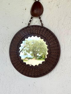 Rare and unusual leather mirror 1970's
