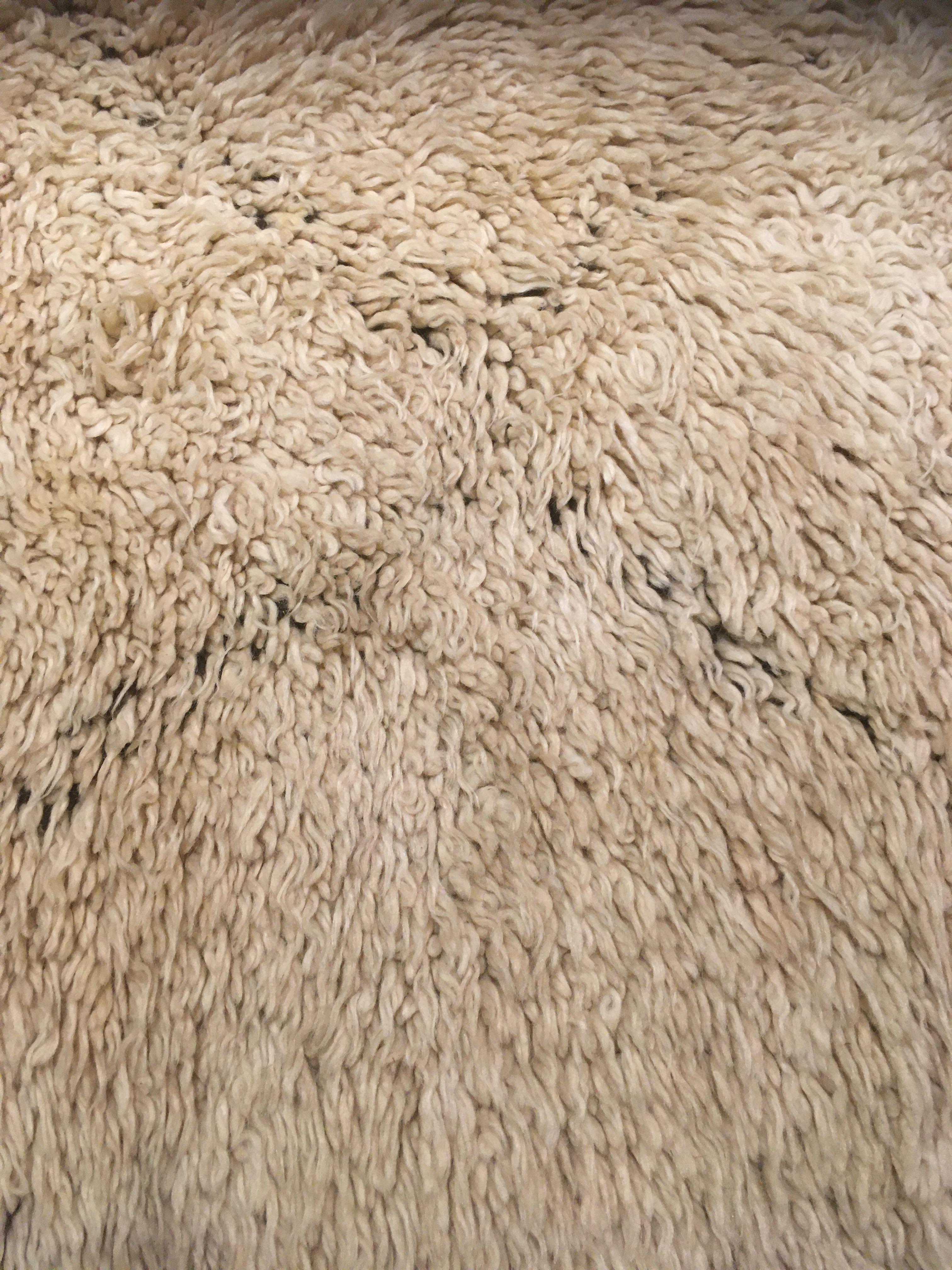 Seltener und ungewöhnlicher Beni Ouarain-Berberteppich aus Wolle, Mid-Century Modern (Handgeknüpft) im Angebot