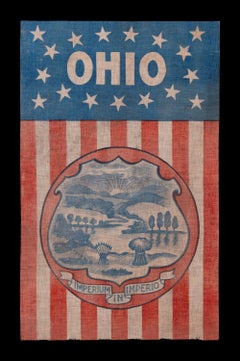 Rare and Unusual Ohio State Seal Banner ca 1890-1905