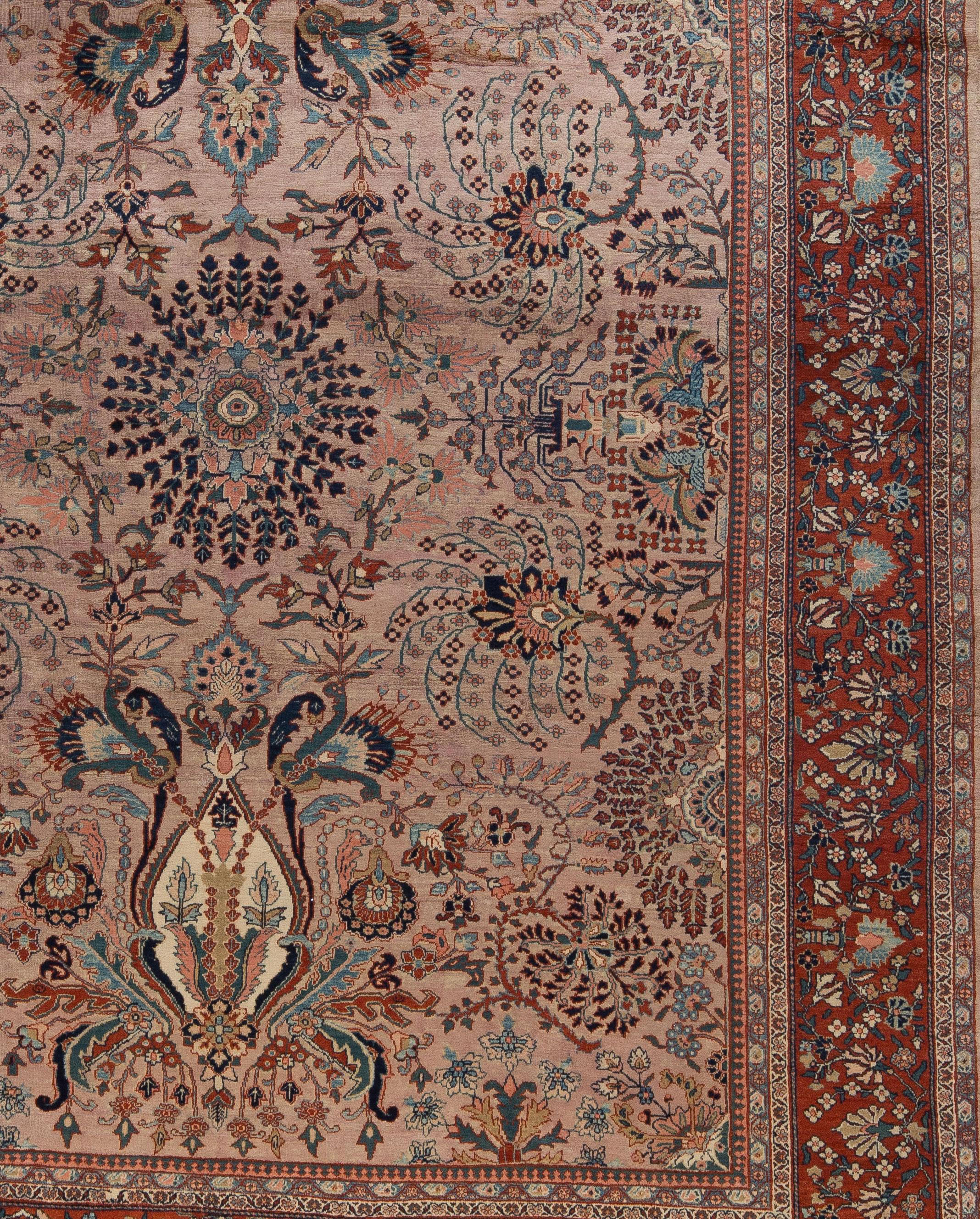 tappeto persiano rosa