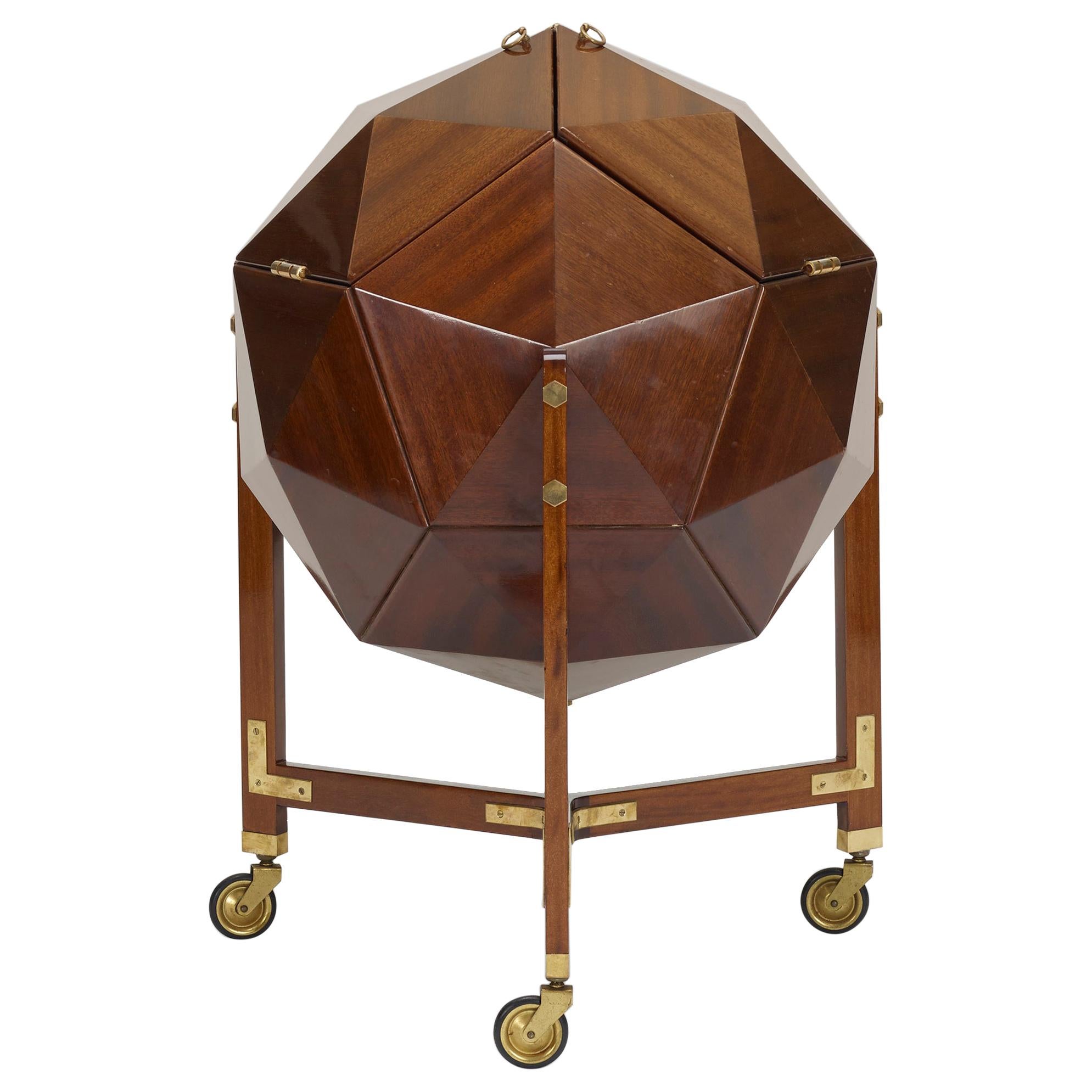 Rare and Unusual Polyhedron Bar Cabinet by Vuillermoz
