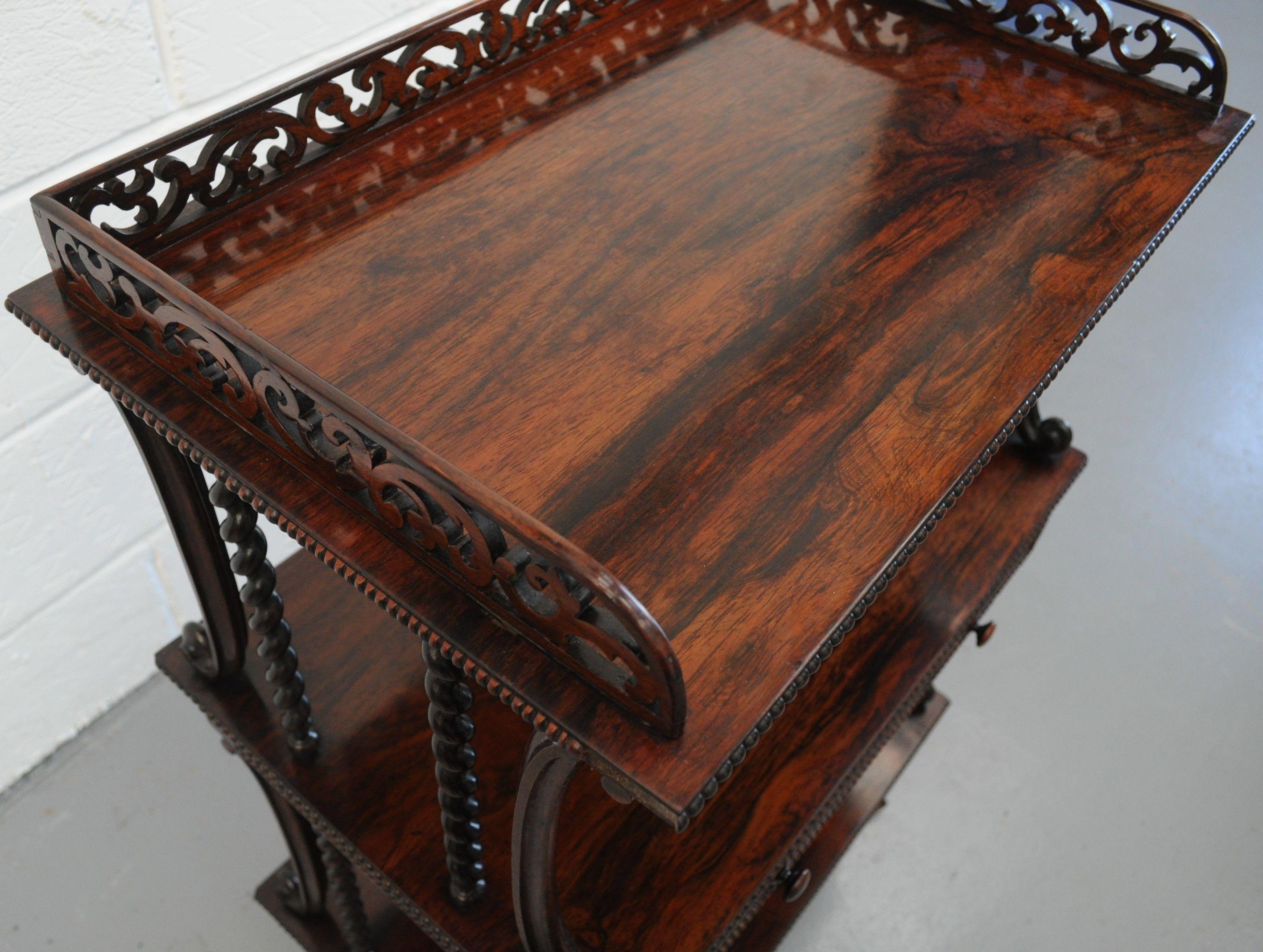 Rosewood Rare and Unusual Regency Etagere For Sale