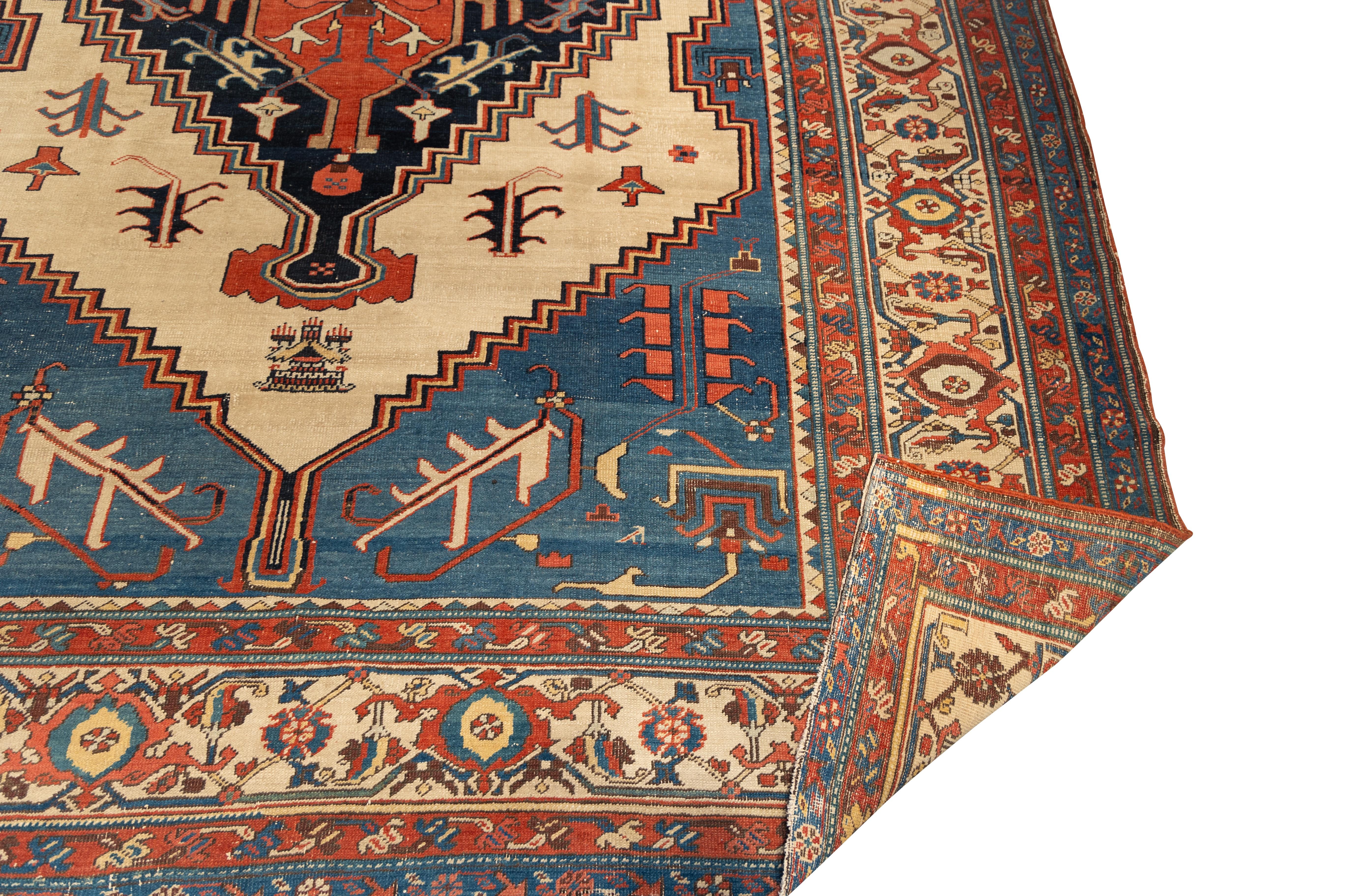 Hand-Woven Alriz collection Rare and unusual tribal Baksaish with chinese symbols For Sale