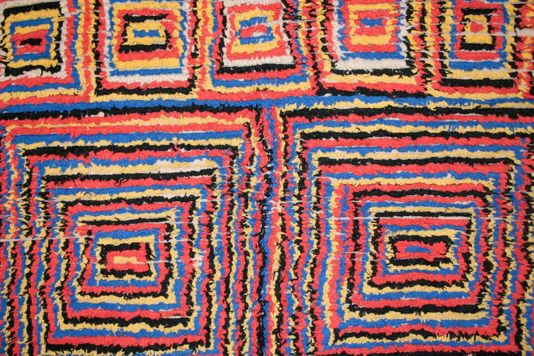 Rare and Unusual Vintage Abstract Moroccan Berber Azilal Rug (Stammeskunst)