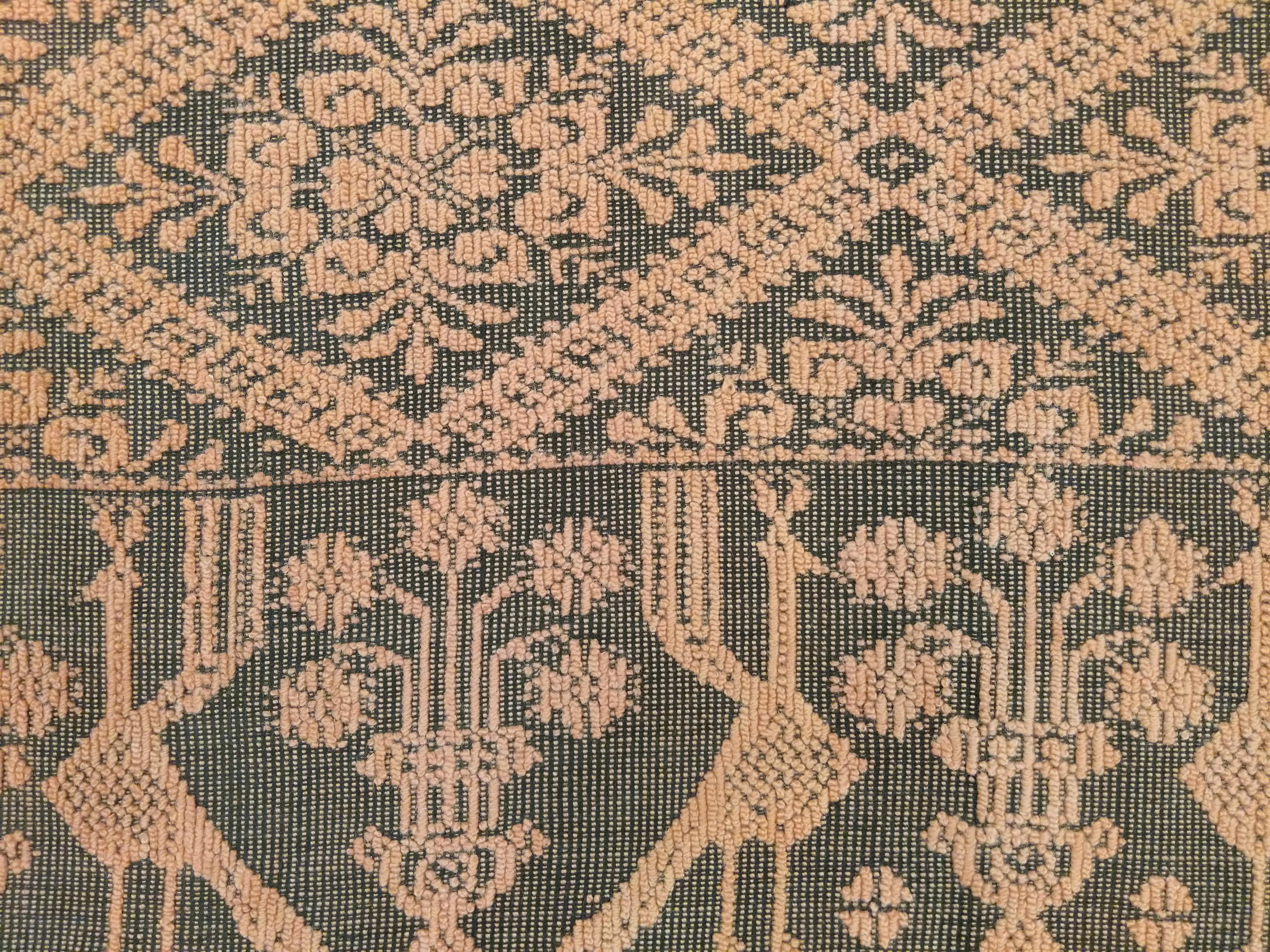 Rare and Unusual Vintage Sardinian Textured Rug in Blush Pink and Anthracite 2