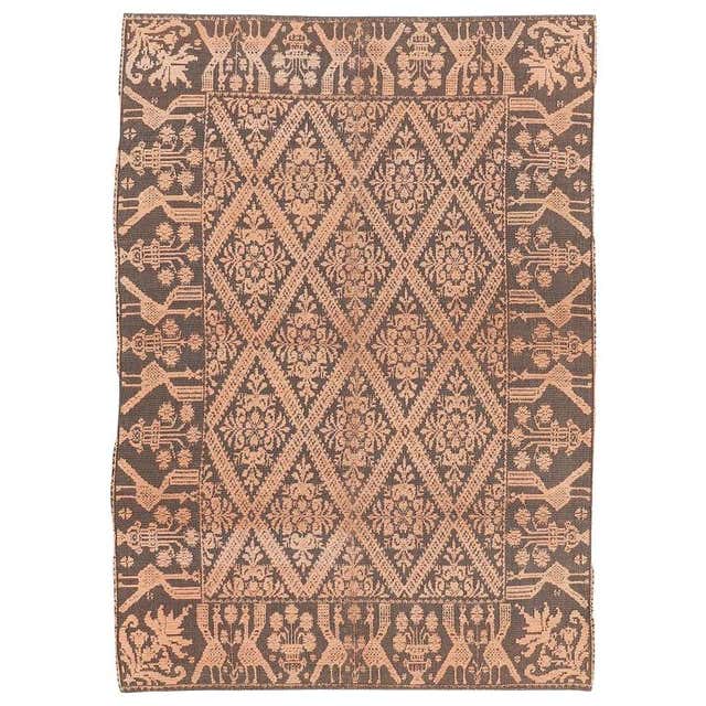 Rare and Unusual Vintage Sardinian Textured Rug in Blush Pink and ...