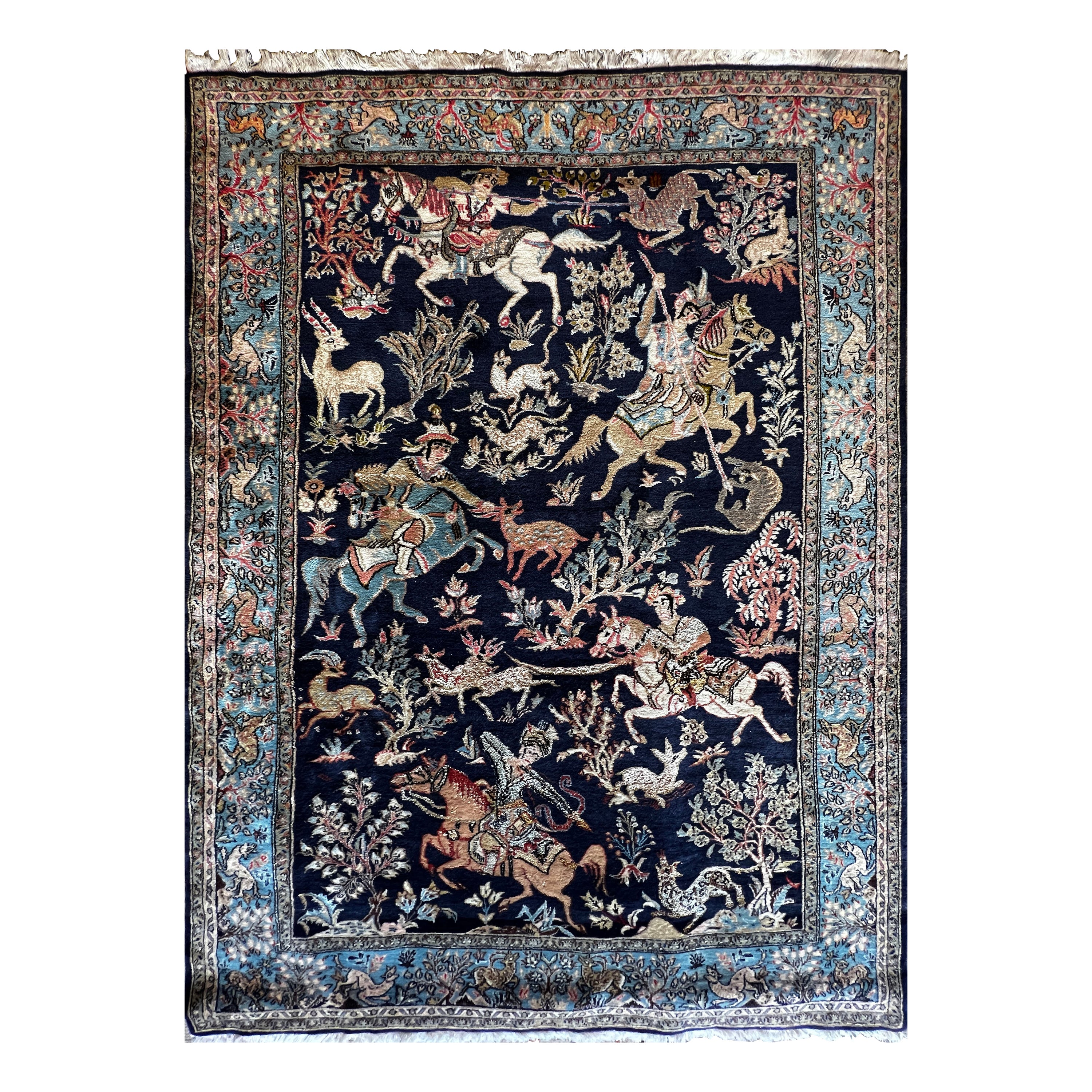 Tappeto persiano raro e molto bello,  Ghoum Circa 1970 - 2,16x1,38 - No. 1224 in vendita
