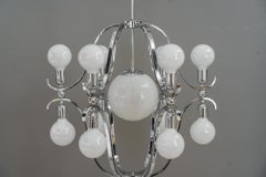 Rare and Very Big Chrome Chandelier Vienna Around 1920s
