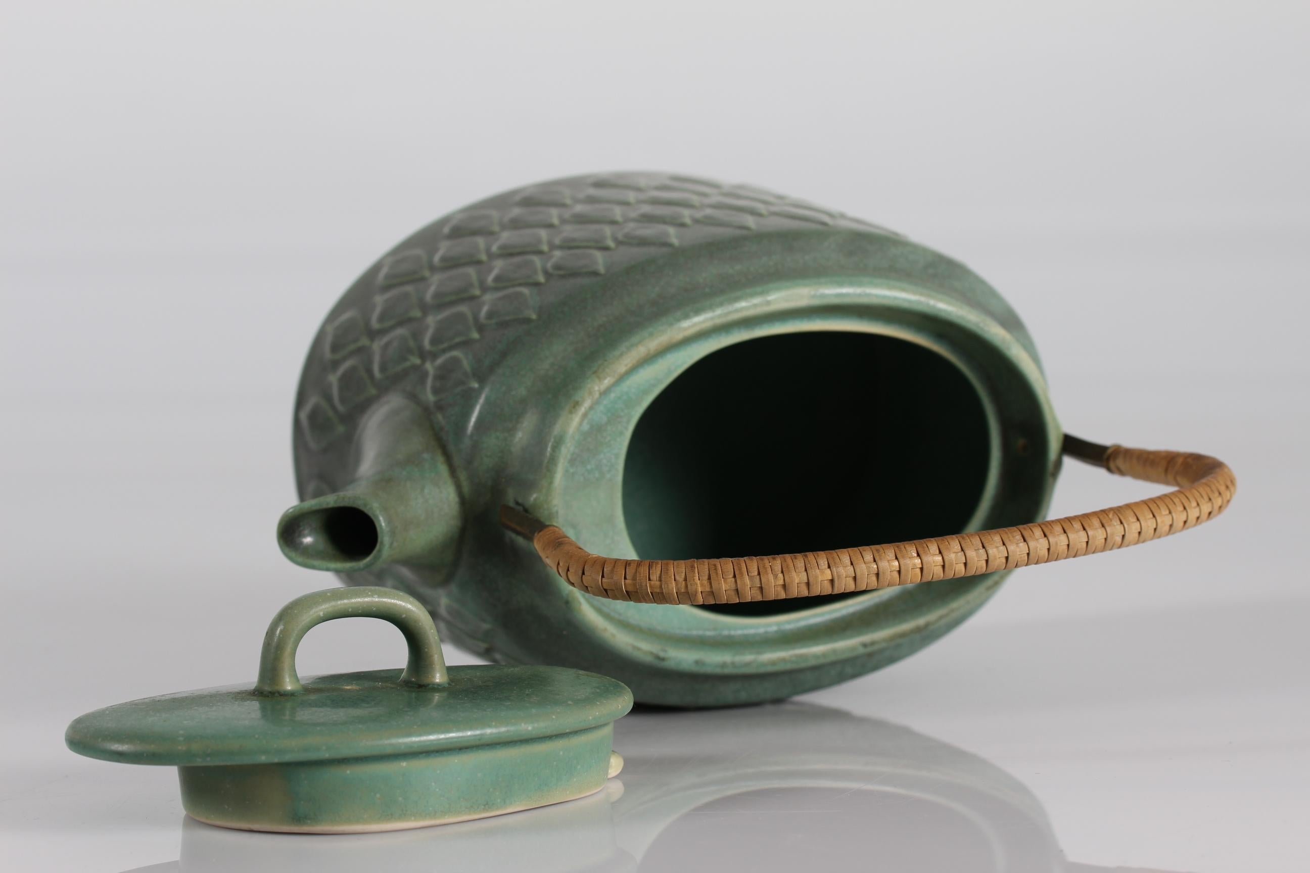 Ceramic Rare and Very Early Relief Teapot by Danish Jens Harald Quistgaad Ihq, 1960s For Sale