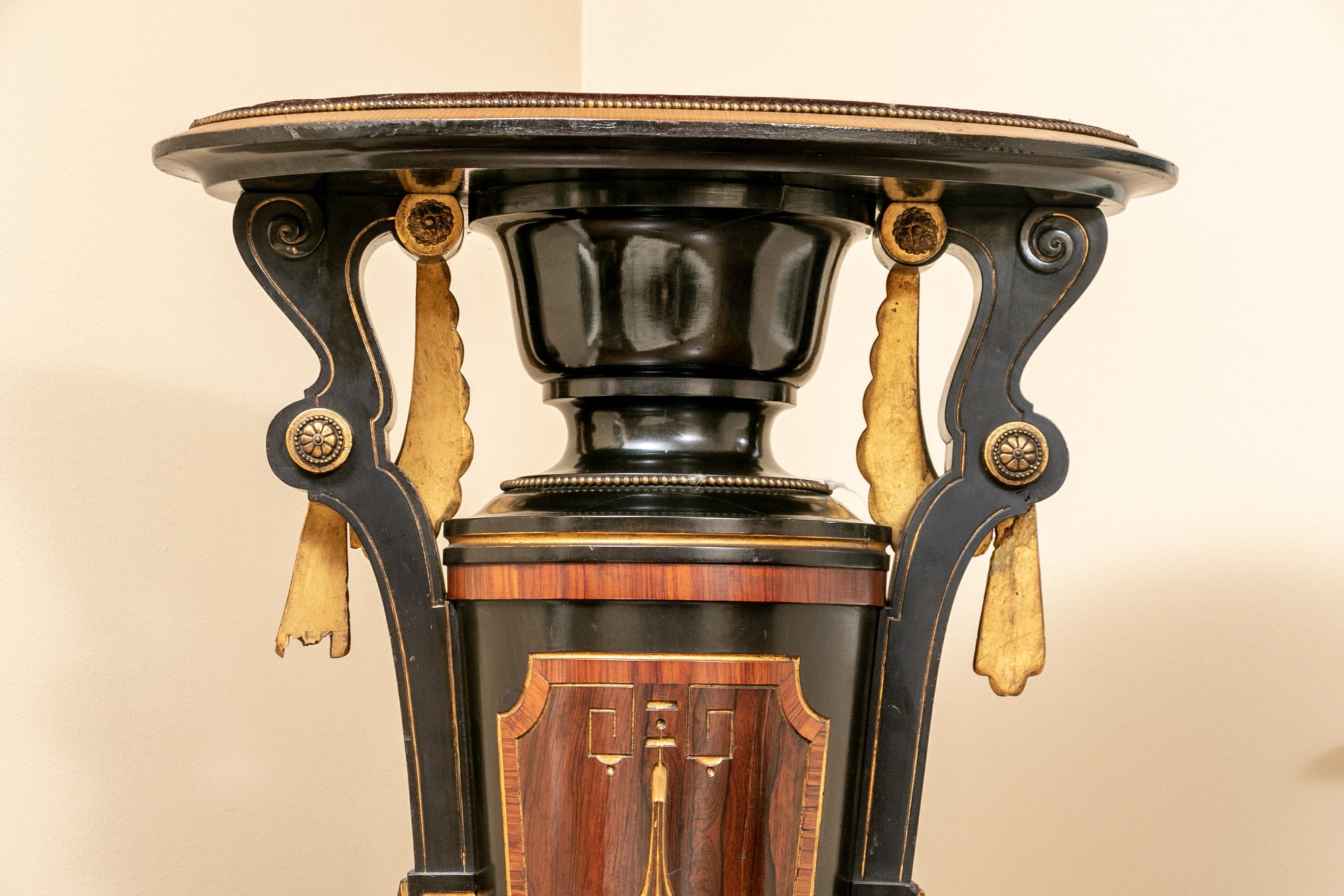 20th Century Rare and Very Fine Ebonized Display Pedestal in Aesthetic Style