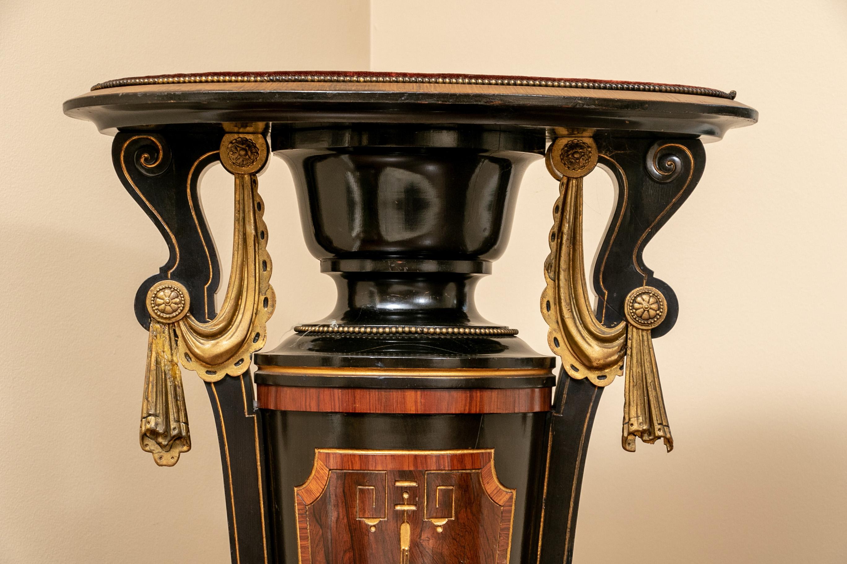 Rare and Very Fine Ebonized Display Pedestal in Aesthetic Style 3