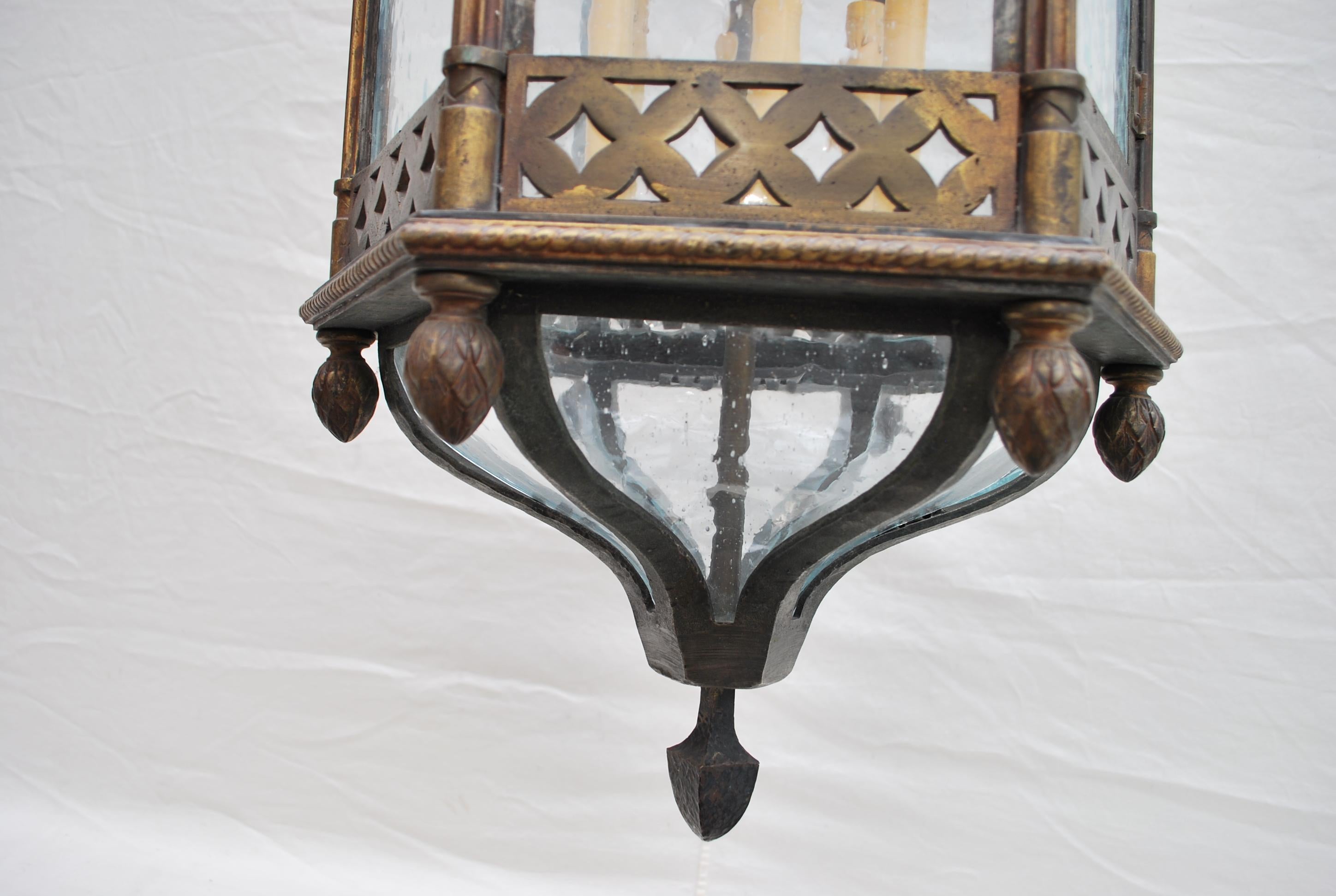 Mid-20th Century Rare and Very large bronze/cast iron lantern