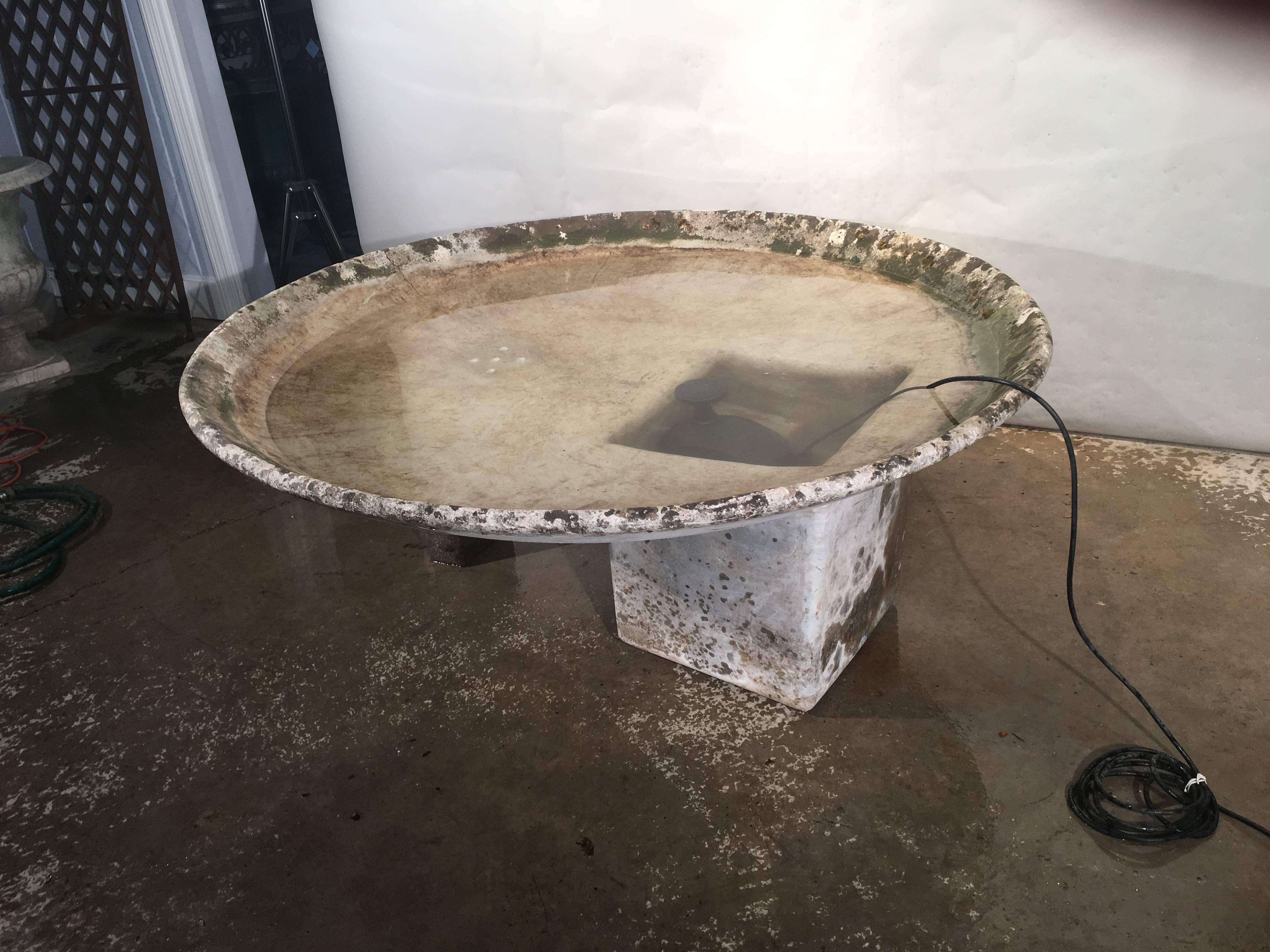 Hand-Crafted Rare and Very Large Saucer Fountain by Willy Guhl