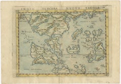 Rare and Very Old Antique Map of South East Asia, Published circa 1574