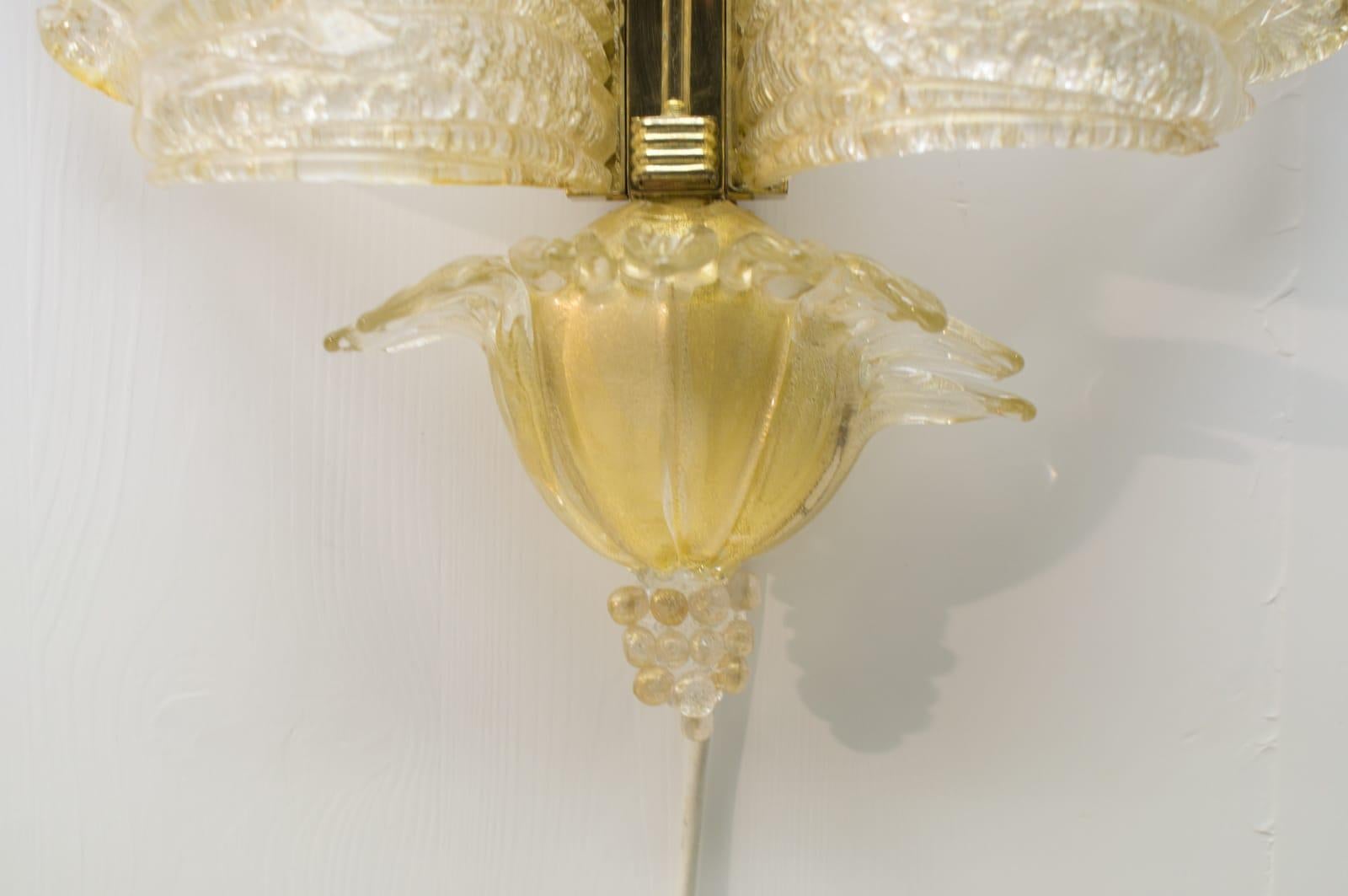 Rare and Wonderful Wall Light by Barovier & Toso, 1950s, Italy For Sale 4