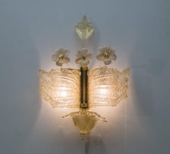 Seltene und wunderbare Wandleuchte von Barovier & Toso:: 1950er Jahre:: Italien