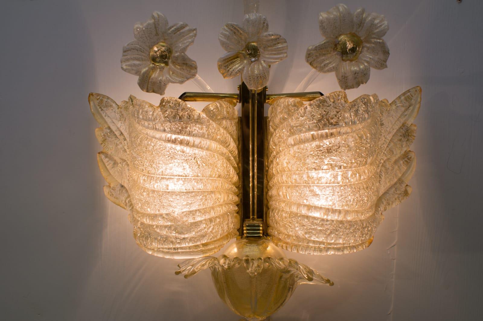 Mid-20th Century Rare and Wonderful Wall Light by Barovier & Toso, 1950s, Italy For Sale