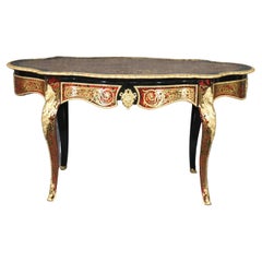 Seltene Andre Boulle Messing Intarsien Faux Schildpatt Schreibtisch oder Center Table