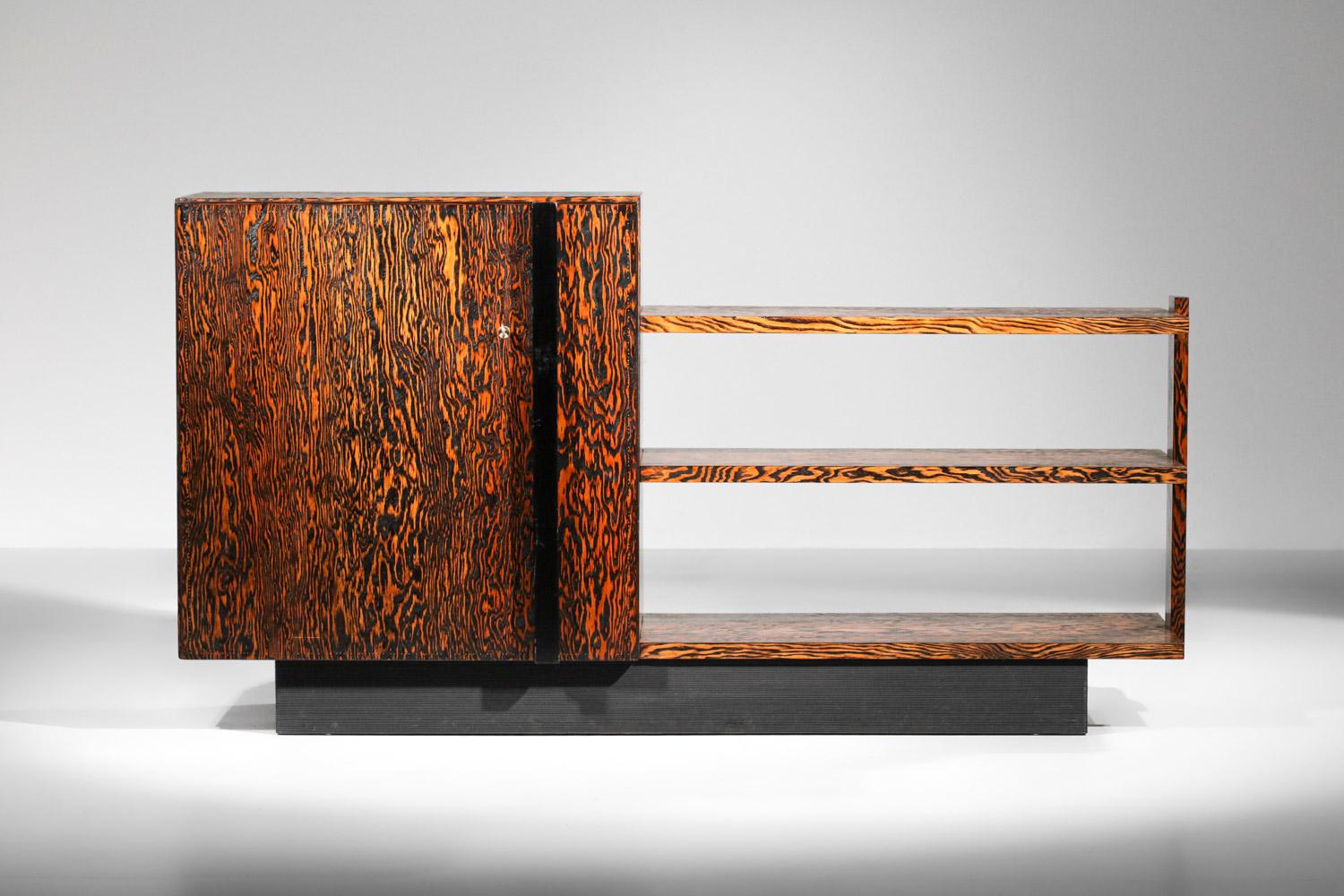 rare André Sornay sideboard in Oregon pine and studded 40s art deco modernist  For Sale 3