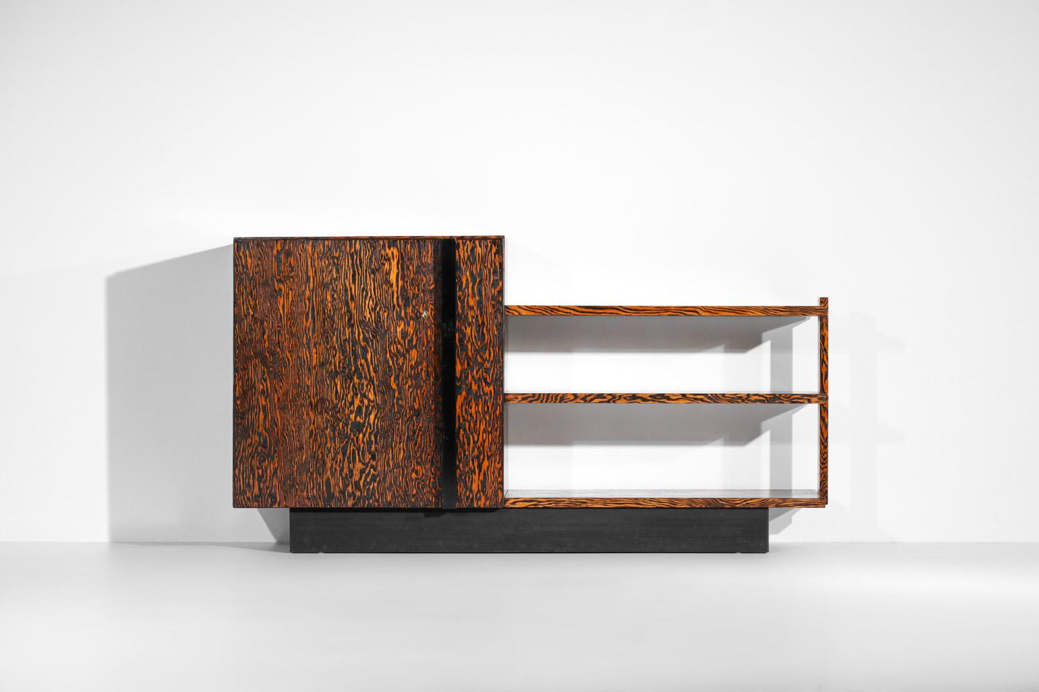 rare André Sornay sideboard in Oregon pine and studded 40s art deco modernist  For Sale 12