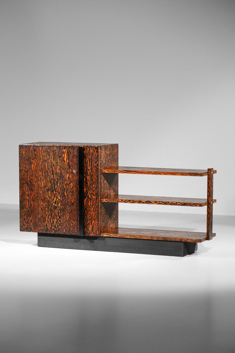 rare André Sornay sideboard in Oregon pine and studded 40s art deco modernist  For Sale 1