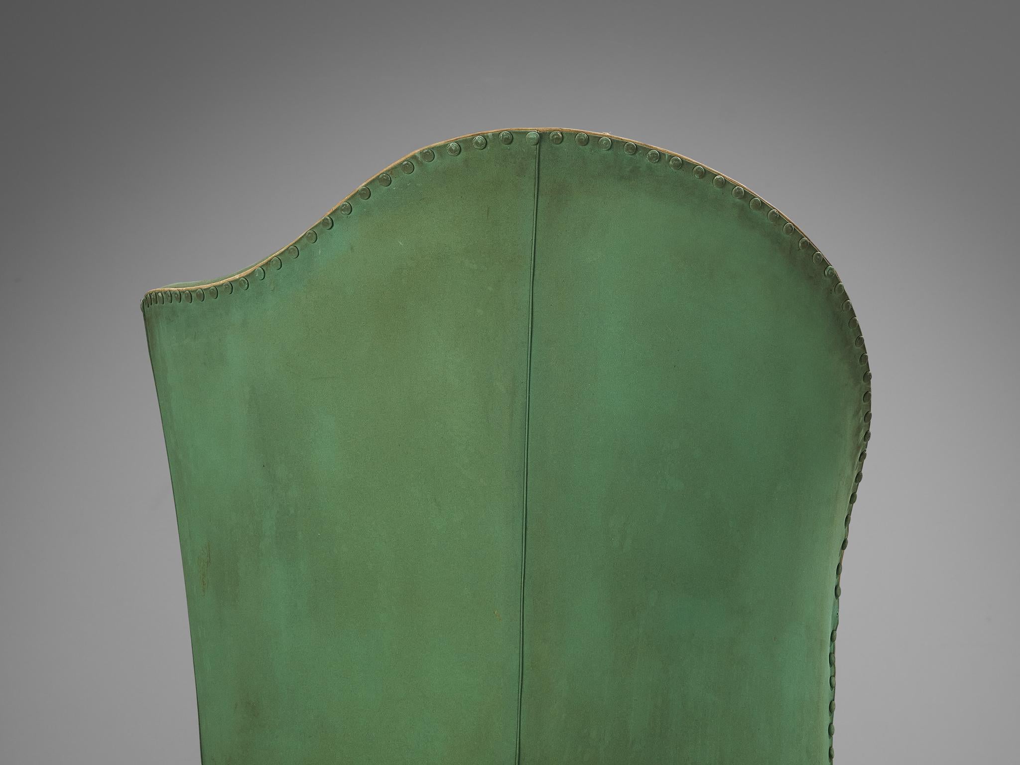 Mid-20th Century Rare Andrea Busiri Vici Lounge Chair in Jade Green Upholstery 