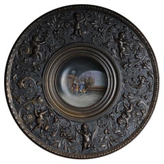 Rare Angel Relief Porcelain Painting Beer Cellar, 1890