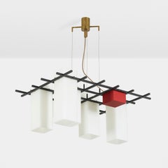 Rare Angelo Lelii Ceiling Lamp / Chandelier, Arredoluce, Italy, 1950s