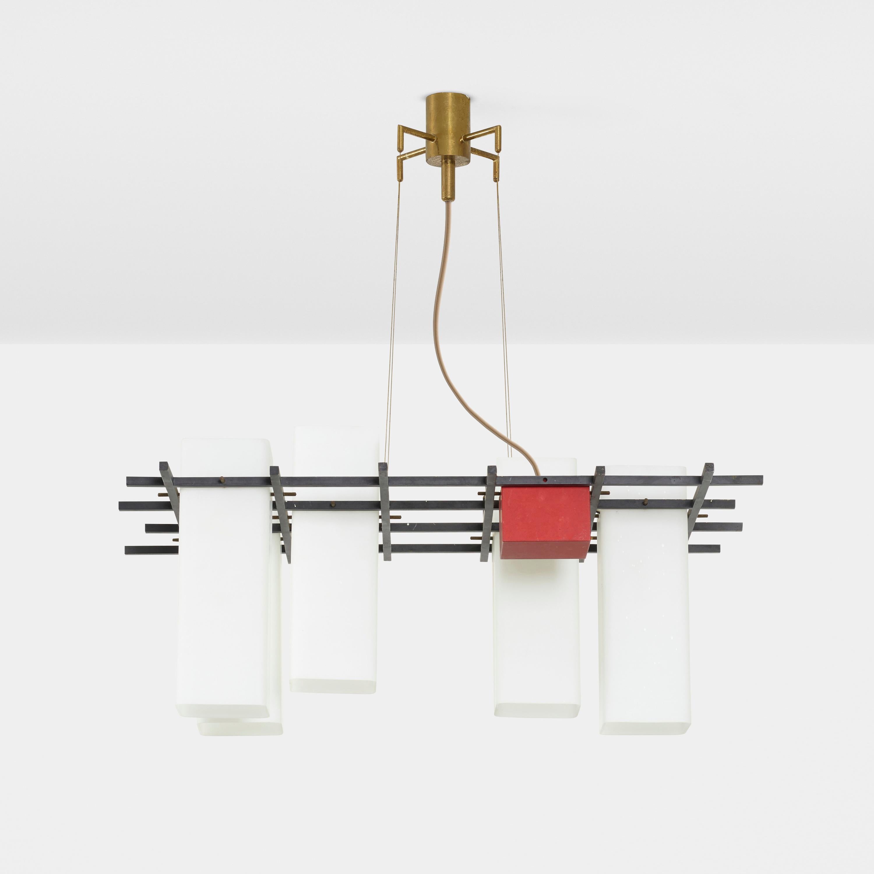 Mid-Century Modern Rare Angelo Lelii Ceiling Lamp / Chandelier, Arredoluce, Italy, 1950s For Sale