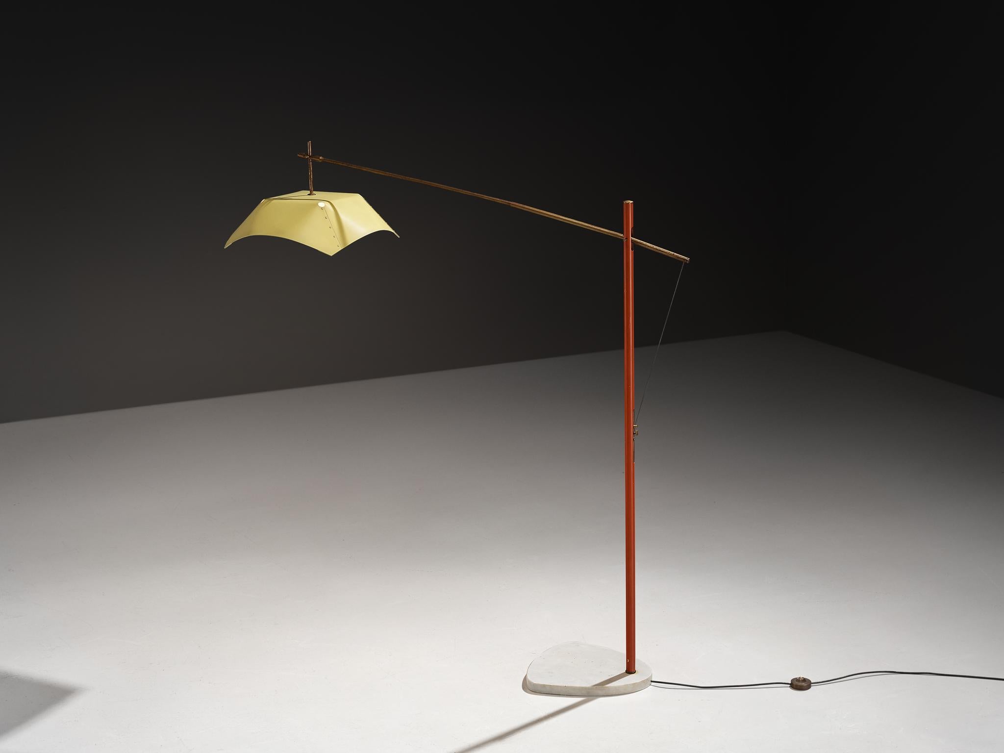 Aluminum Rare Angelo Lelii for Arredoluce Floor Lamp For Sale