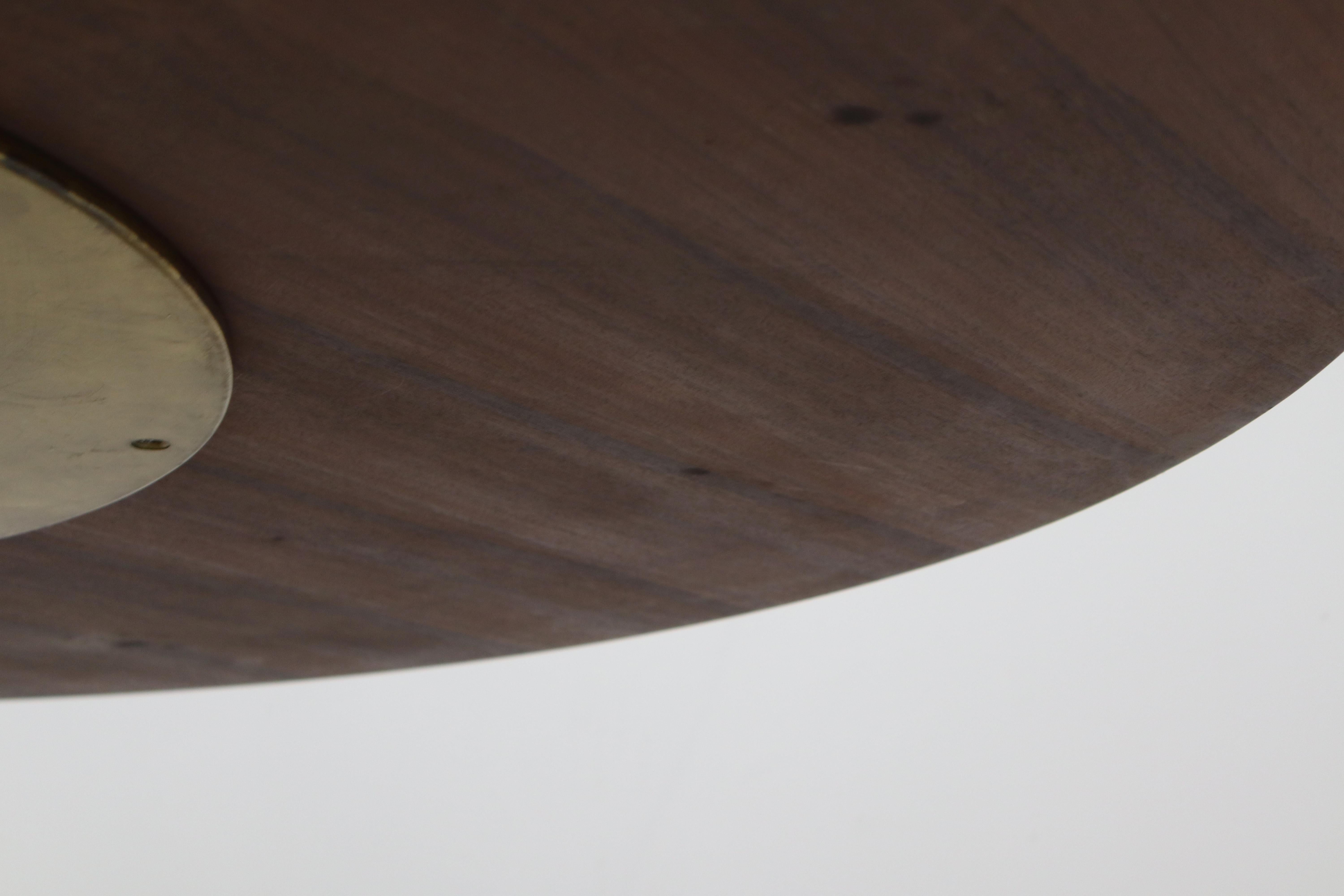 Rare table ronde Angelo Mangiarotti Bernini, pied en bronze et plateau en bois, 1957 en vente 3