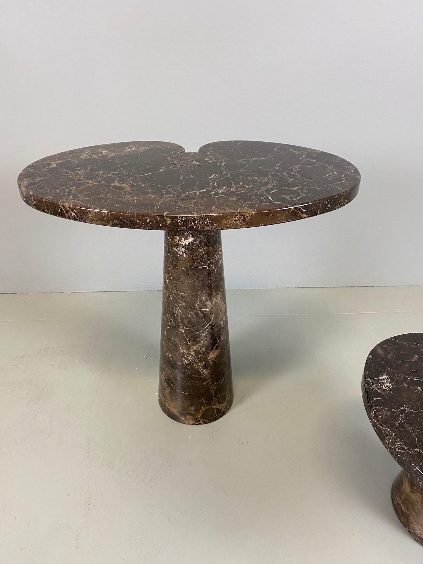 Marble Rare Angelo Mangiarotti for Skipper Carrara Side Table in Black Emperador