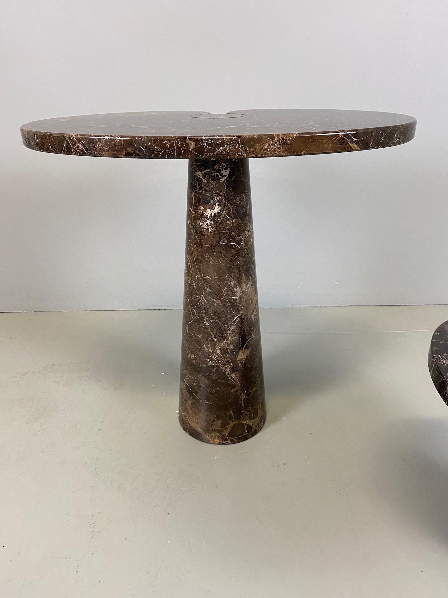 Rare Angelo Mangiarotti for Skipper Carrara Side Table in Black Emperador 1