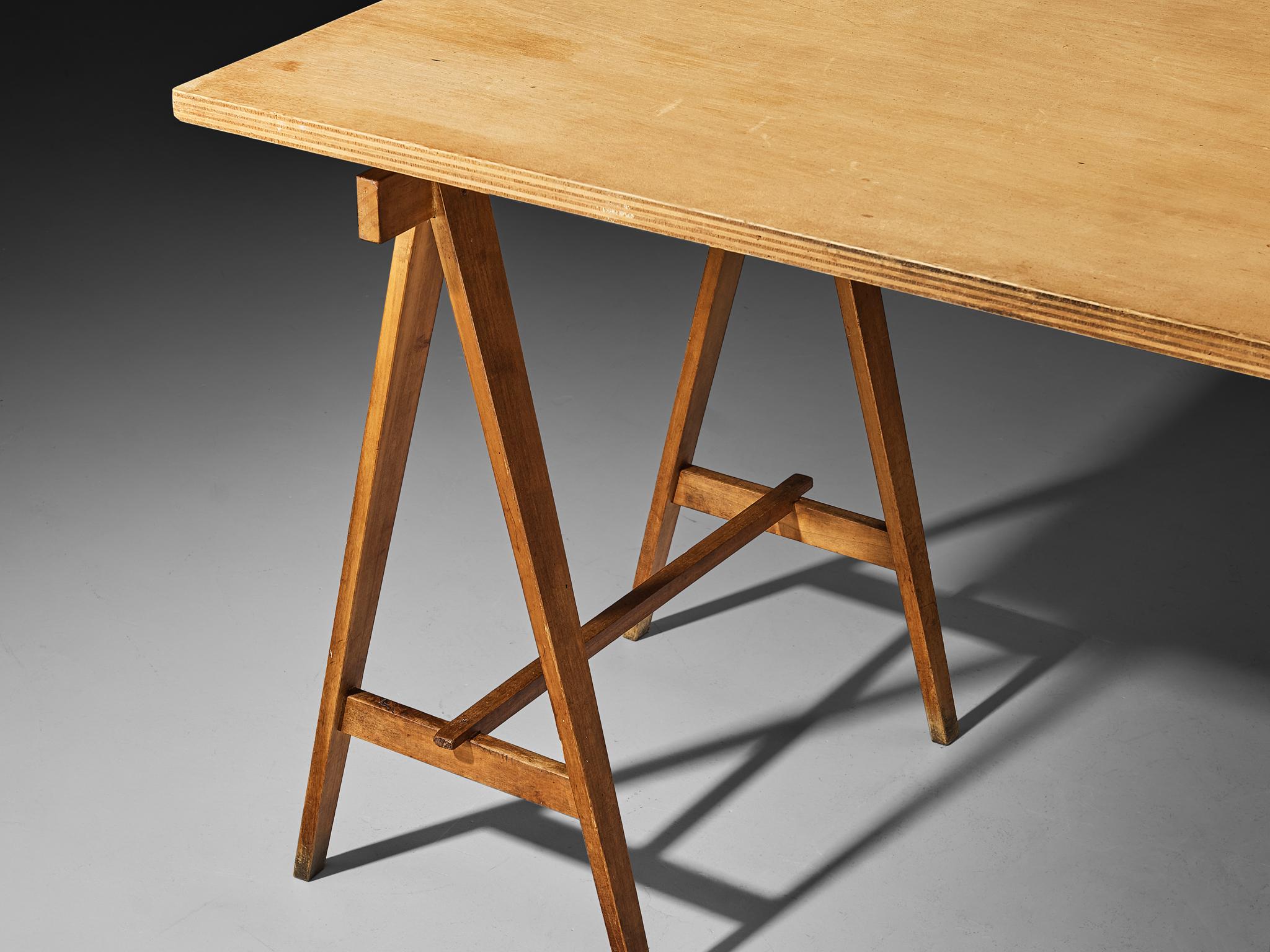 Mid-Century Modern Rare Angelo Mangiarotti Writing Desk in Walnut from Own Studio For Sale