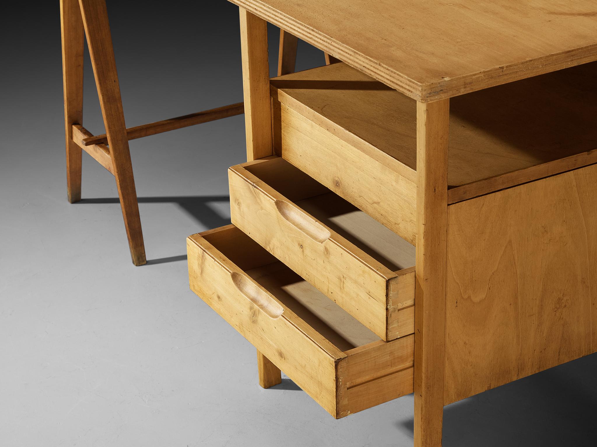 Late 20th Century Rare Angelo Mangiarotti Writing Desk in Walnut from Own Studio For Sale
