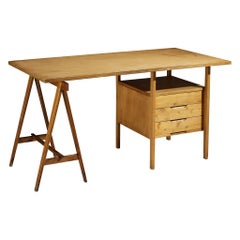 Rare Angelo Mangiarotti Writing Desk in Walnut from Own Studio