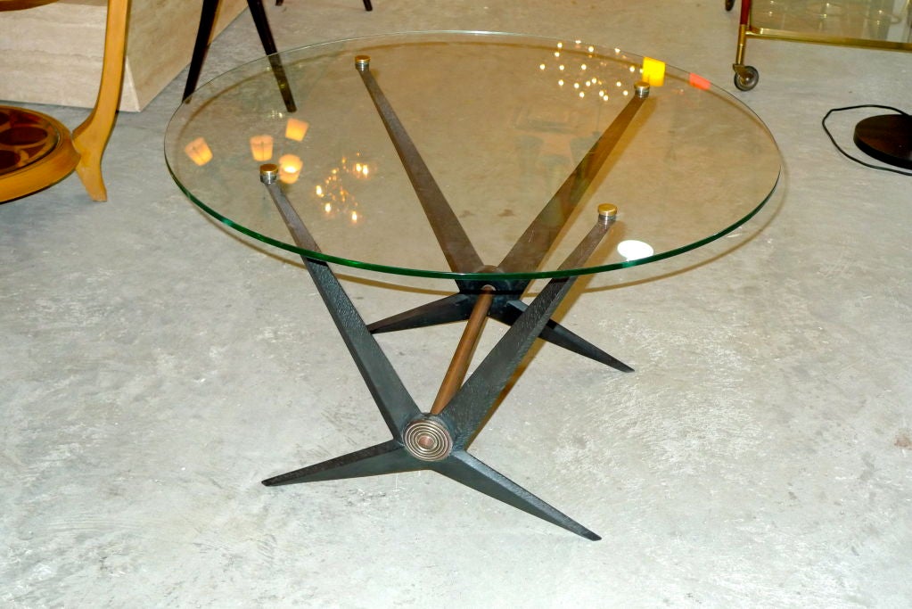 Rare Angelo Ostuni Round Cocktail Table For Sale 1