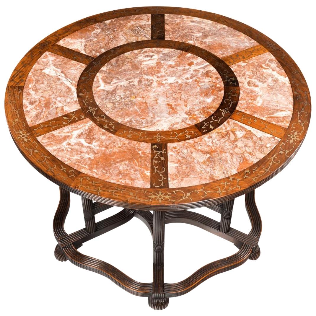 Rare Anglo-Chinese Hardwood Picnic Table For Sale