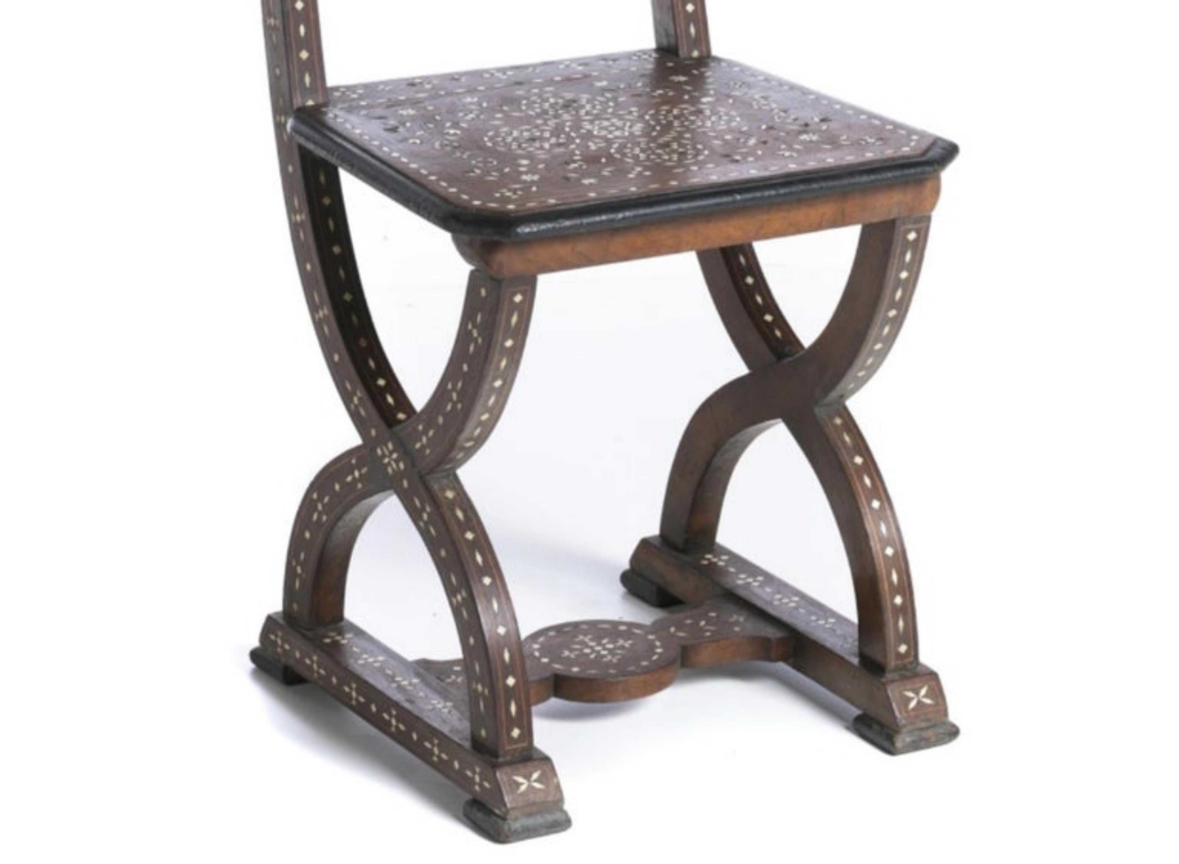Anglais Chaise anglo-indienne rare 19ème siècle en vente
