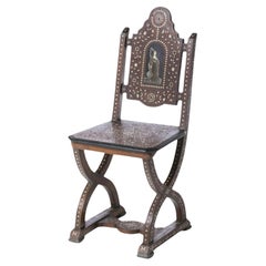 Chaise anglo-indienne rare 19ème siècle